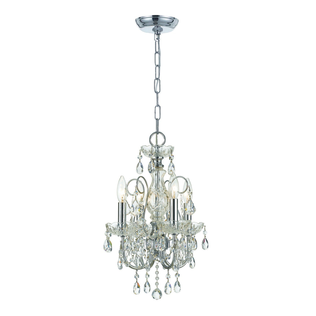 Imperial 4 Light Hand Cut Crystal Polished Chrome Mini Chandelier Crystorama