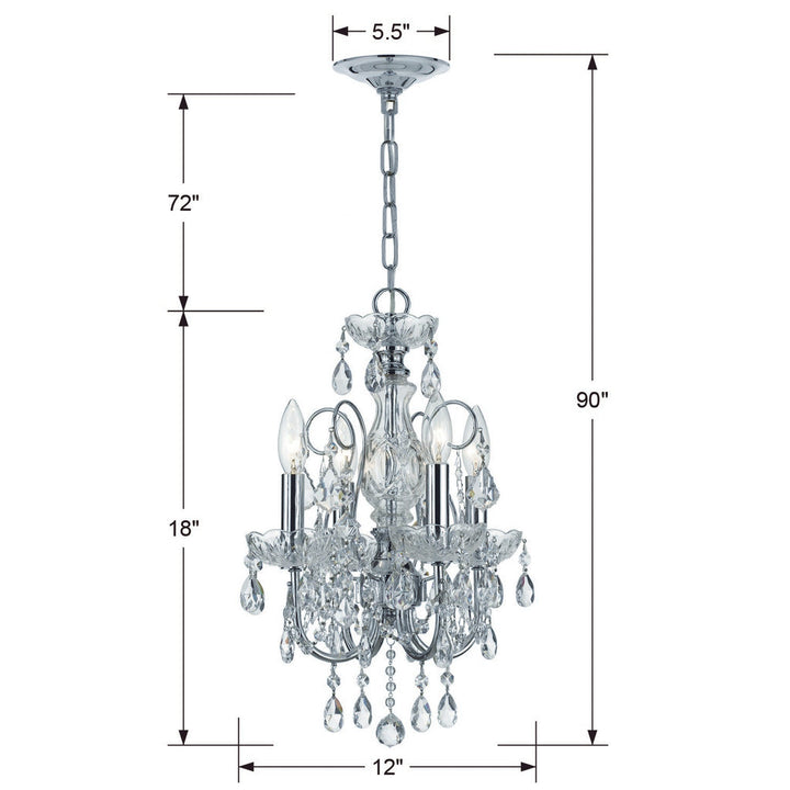 Imperial 4 Light Spectra Crystal Polished Chrome Mini Chandelier Crystorama