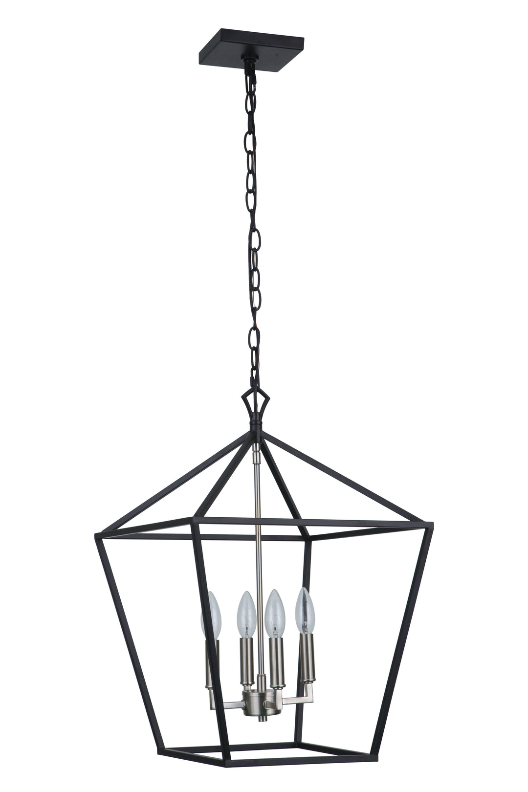 Flynt II 4 Light 16" Foyer in Flat Black/Brushed Polished Nickel CRAFTMADE