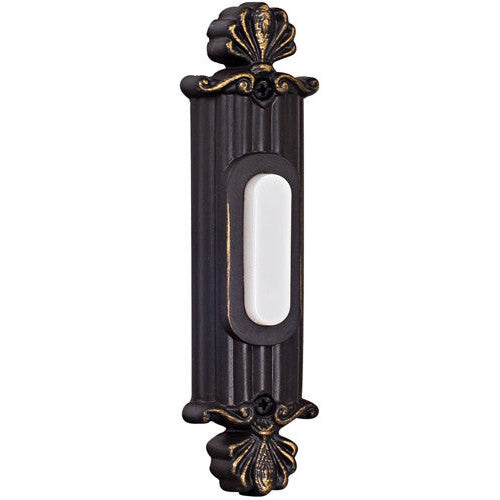 CRAFTMADE Surface Mount Straight Ornate LED Lighted Push Button in Antique Bronze