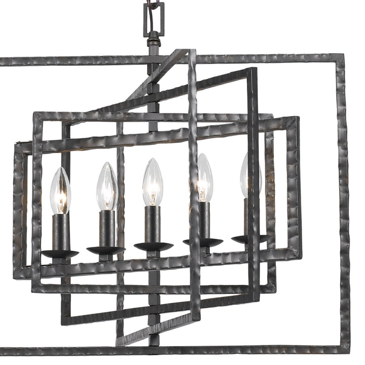 Capri 5 Light Raw Steel Chandelier Crystorama