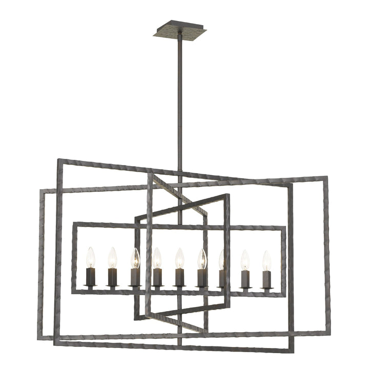 Capri 9 Light Raw Steel Chandelier Crystorama