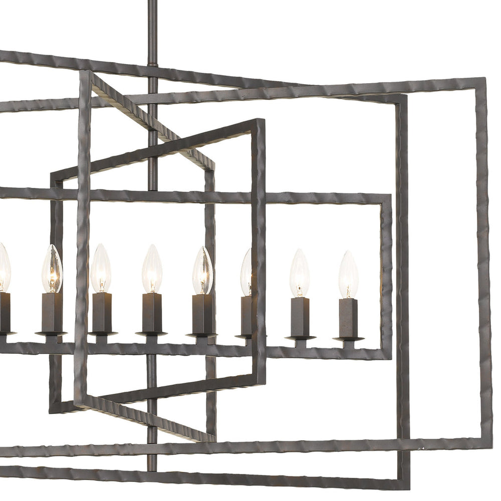 Capri 9 Light Raw Steel Chandelier Crystorama