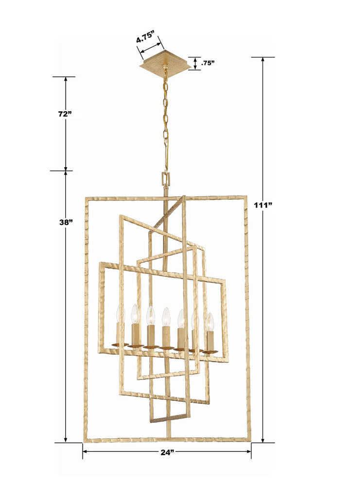 Capri 7 Light Antique Gold Chandelier Crystorama