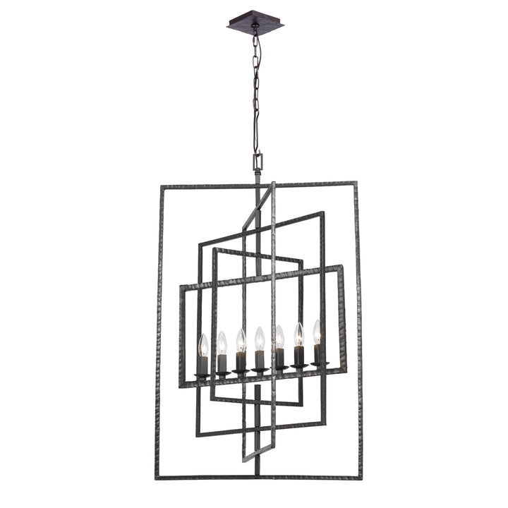 Capri 7 Light Raw Steel Chandelier Crystorama