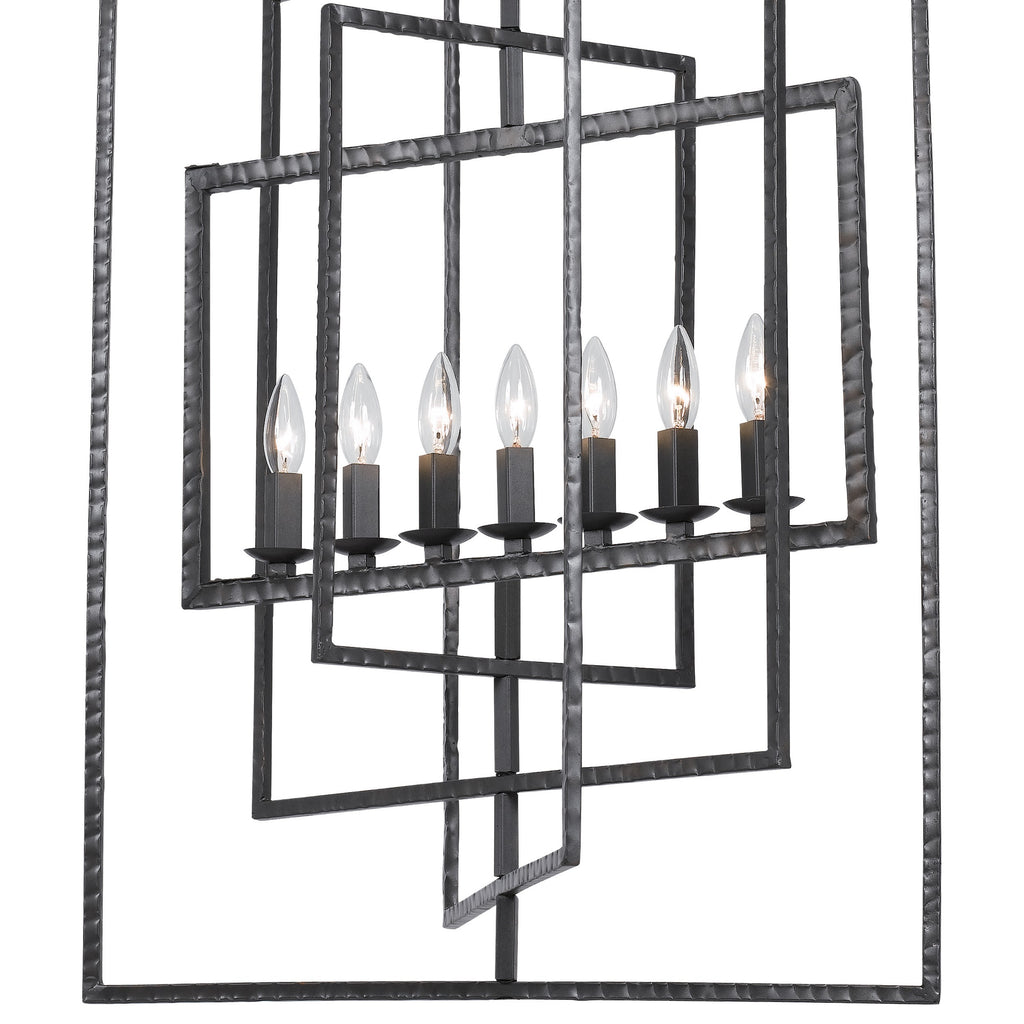 Capri 7 Light Raw Steel Chandelier Crystorama