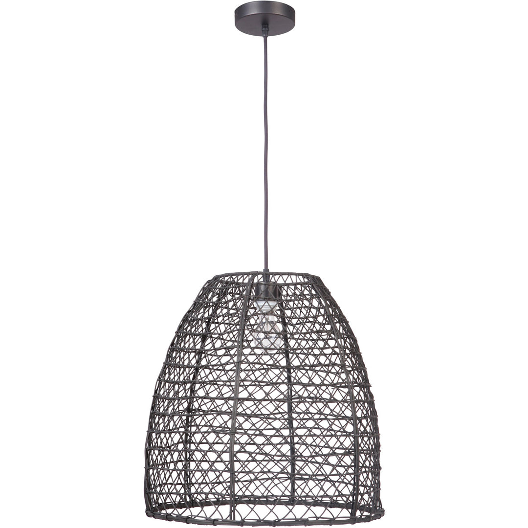 CRAFTMADE 1 Light Woven Pendant in Matte Black