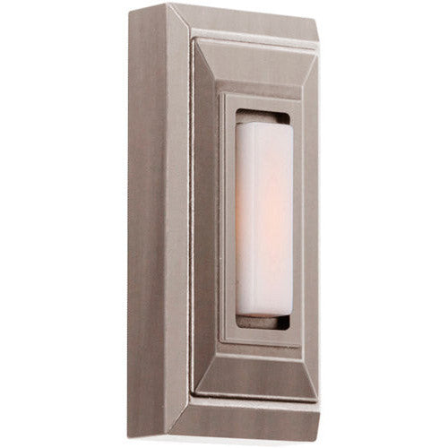 CRAFTMADE Surface Mount LED Lighted Push Button, Stepped Rectangle in Antique Pewter