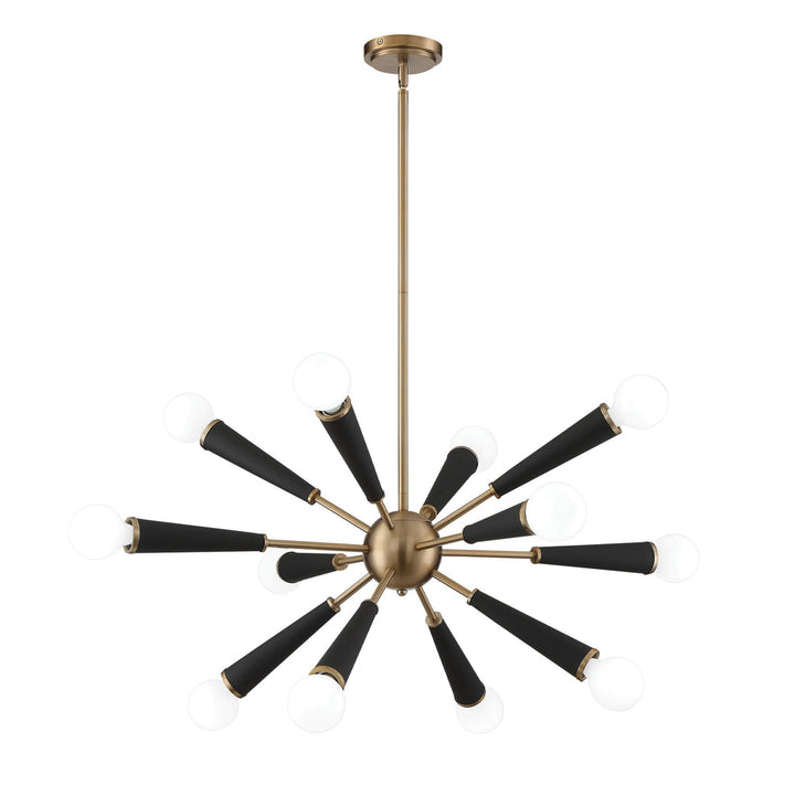 Zodiac 12 Light Aged Brass Chandelier Crystorama