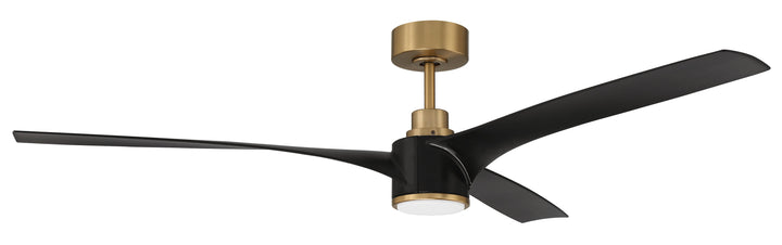 CRAFTMADE 60" Phoebe in Flat Black/Satin Brass w/ Flat Black Blades