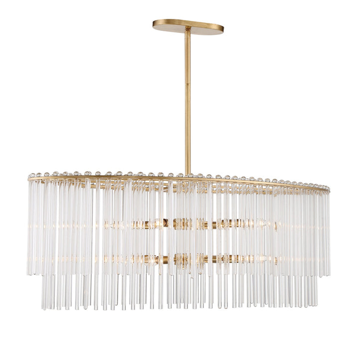 Bleecker 8 Light Antique Gold Chandelier Crystorama