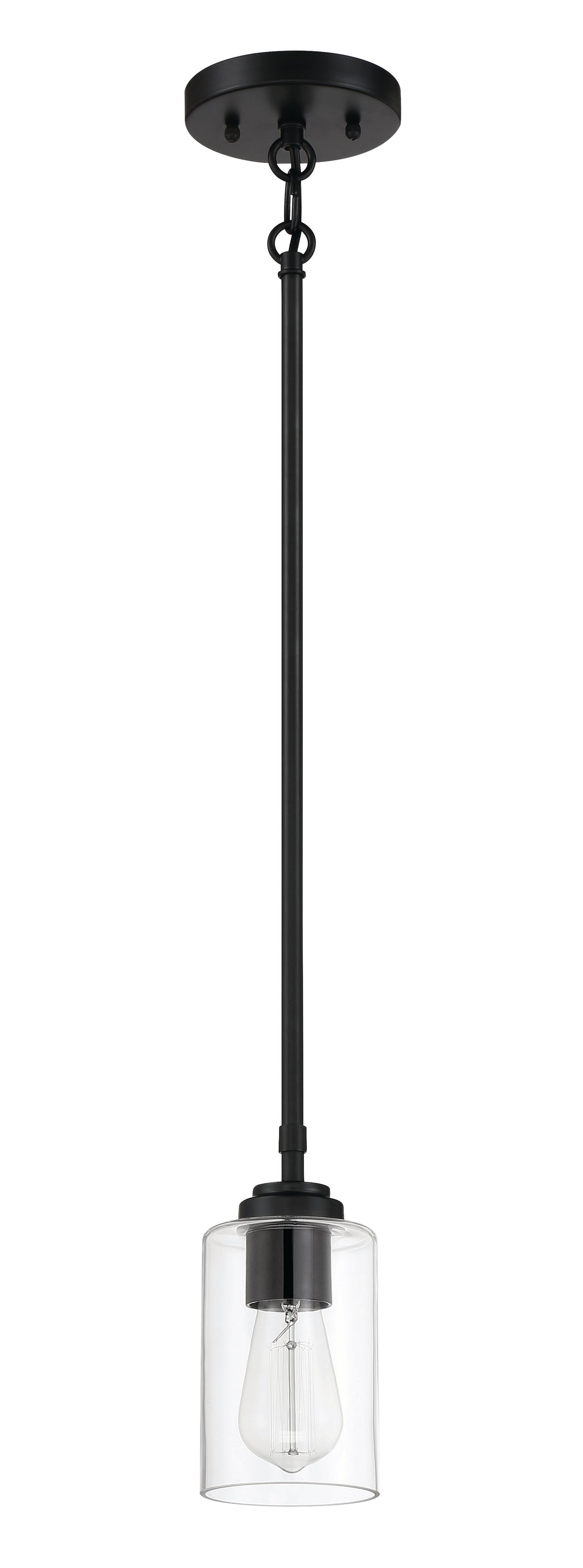 CRAFTMADE Stowe 1 Light Mini Pendant in Flat Black