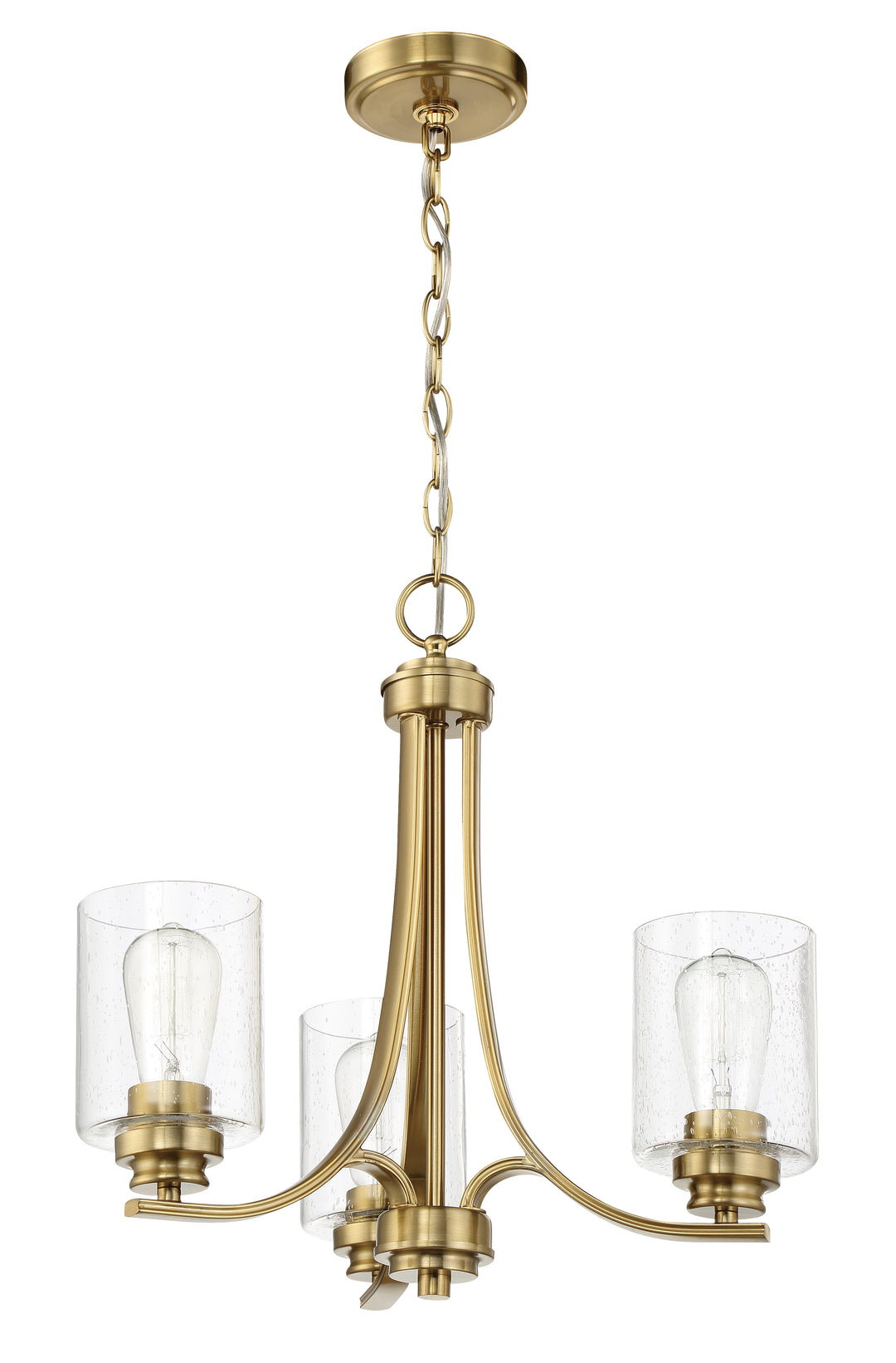 CRAFTMADE Bolden 3 Light Chandelier in Satin Brass