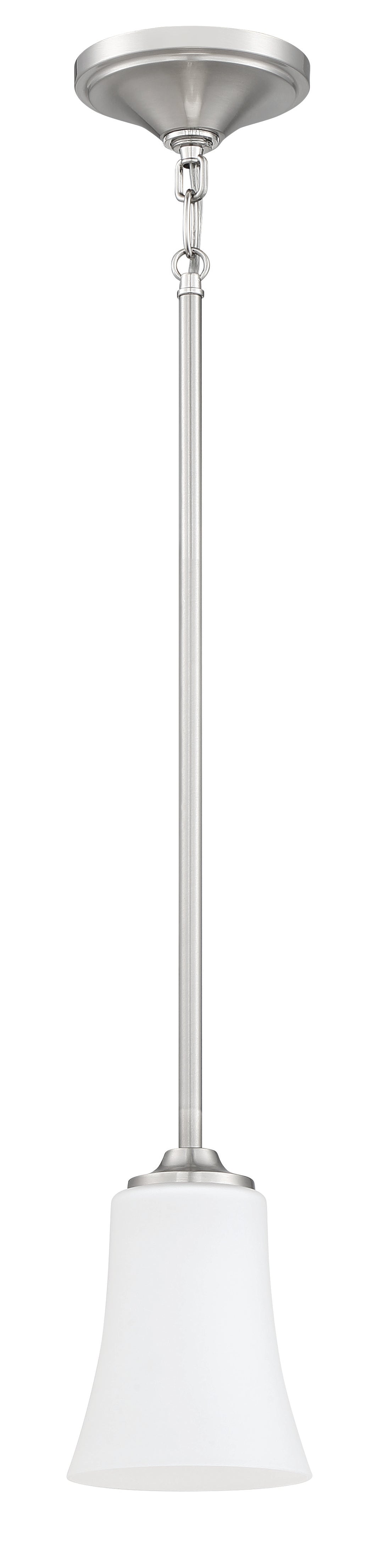 Gwyneth 1 Light Mini Pendant in Brushed Polished Nickel (White Glass) CRAFTMADE