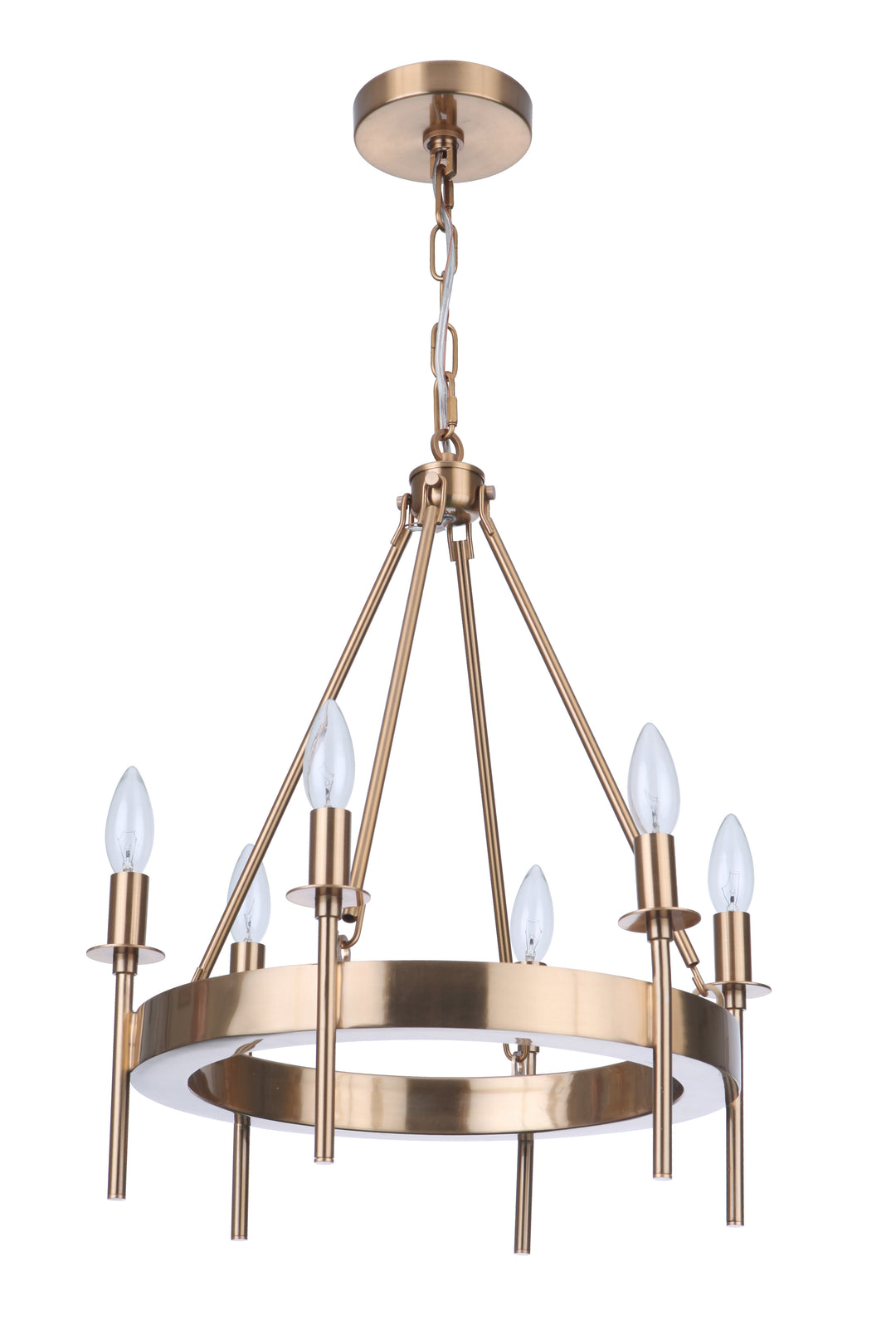 CRAFTMADE Larrson 6 Light Chandelier in Satin Brass