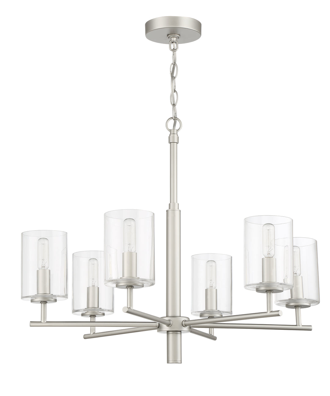 CRAFTMADE Hailie 6 Light Chandelier in Satin Nickel