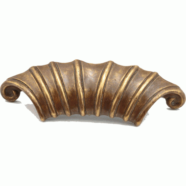 SCHAUB 4 1/2 Inch (2 Inch c-c) Symphony French Court Cup Pull (Monticello Brass Finish)