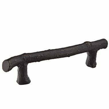 EMTEK 4 1/2 Inch (3 1/2 Inch c-c) Sandcast Bronze Twig Pull (Medium Bronze Finish)