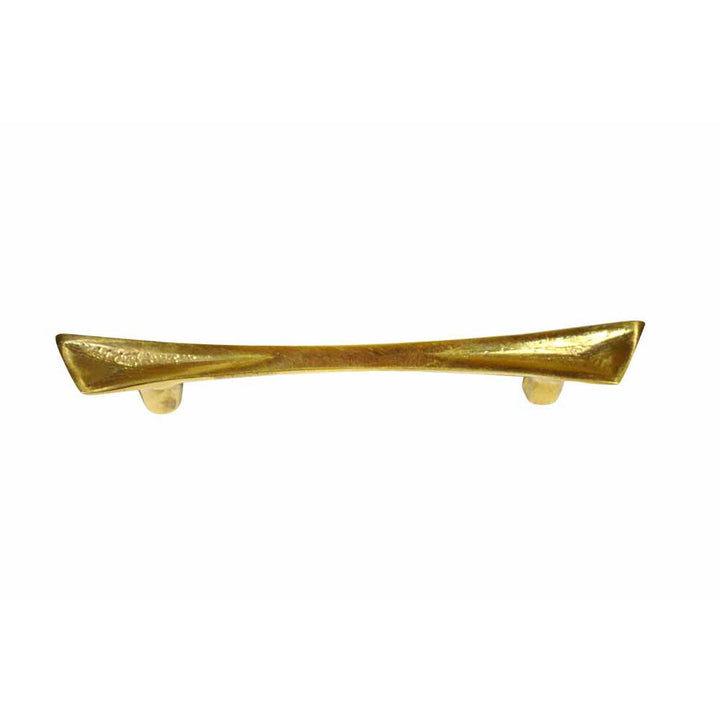 COPPER MOUNTAIN HARDWARE 4 1/2 Inch (3 Inch c-c) Pyramid Curve Handle (Polished Brass Finish)