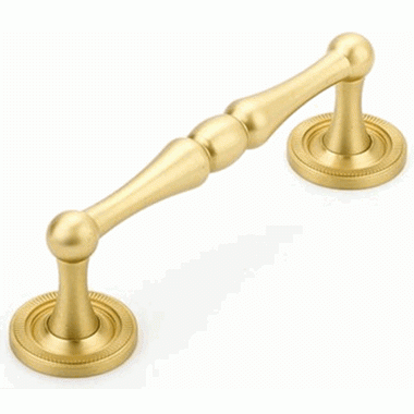 SCHAUB 4 1/2 Inch (4 Inch c-c) Atherton Pull (Satin Brass Finish)