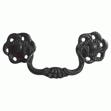 COPPER MOUNTAIN HARDWARE 4 1/2 Inch Beaded Victorian Bail Pull with Roped Floral Mount (Oil Rubbed Bronze)