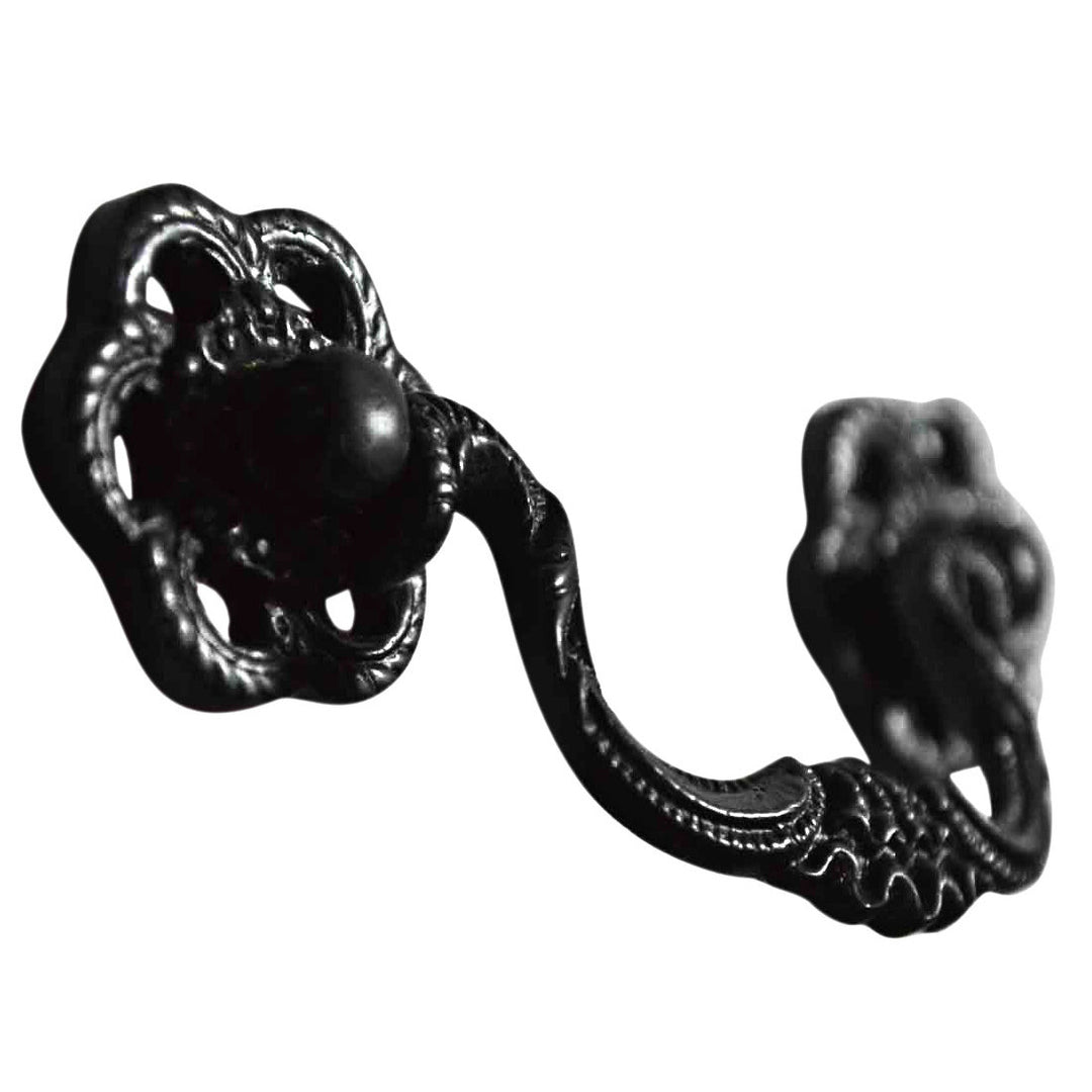 COPPER MOUNTAIN HARDWARE 4 1/2 Inch Beaded Victorian Bail Pull with Roped Floral Mount (Oil Rubbed Bronze)