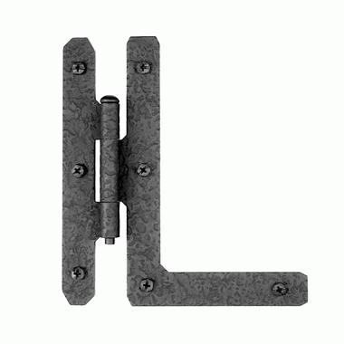 ACORN MANUFACTURING 4 1/2 Inch Cast Iron HL Hinge: Pair of Black Matte Iron Hinges (Flush Finish)