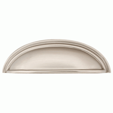 EMTEK 4 1/4 Inch (3 Inch c-c) Solid Brass Cup Pull (Brushed Nickel Finish)