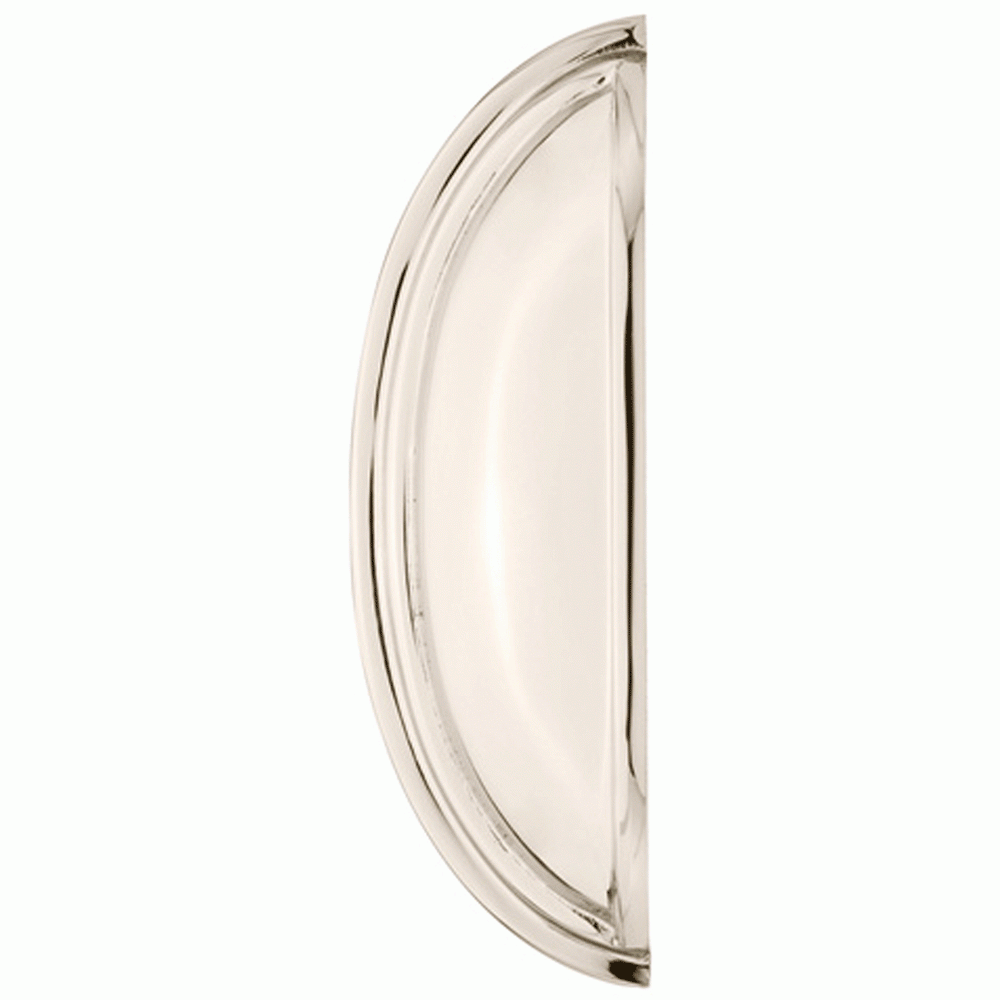 EMTEK 4 1/4 Inch (3 Inch c-c) Solid Brass Cup Pull (Polished Nickel Finish)