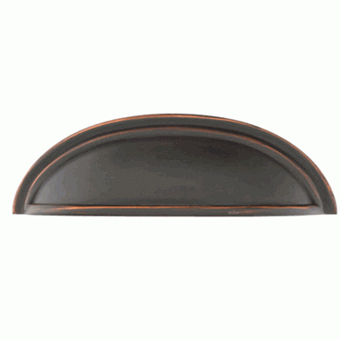 EMTEK 4 1/4 Inch (3 Inch c-c) Solid Brass Cup Pull (Oil Rubbed Bronze Finish)