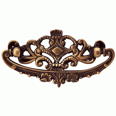 COPPER MOUNTAIN HARDWARE 4 1/8 Inch Solid Brass Ornate Victorian Pull (Antique Brass Finish)