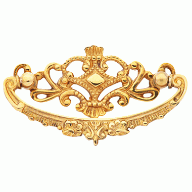 COPPER MOUNTAIN HARDWARE 4 1/8 Inch Solid Brass Ornate Victorian Pull (Polished Brass Finish)