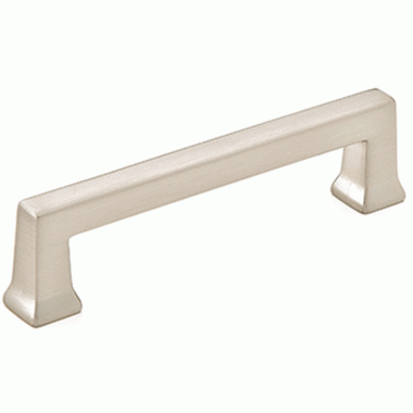 EMTEK 4 3/8 Inch (4 Inch c-c) Solid Brass Alexander Pull (Brushed Nickel Finish)