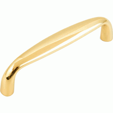 4 3/8 Inch (4 Inch c-c) Traditional Designs Cabinet Pull (Polished Brass Finish) SCHAUB