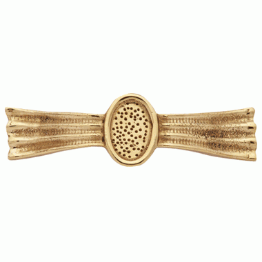 COPPER MOUNTAIN HARDWARE 4 3/8 Inch Overall (3 1/4 Inch c-c) Solid Brass Hammered Drawer Pull (Lacquered Brass Finish)