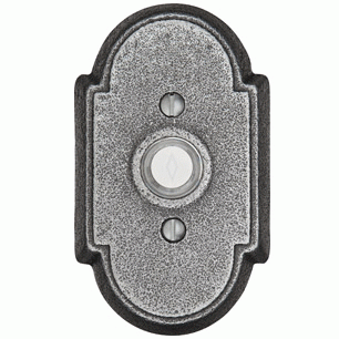 EMTEK 4 3/8 Inch Wrought Steel Doorbell Button with Arched Rosette