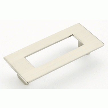 SCHAUB 4 5/8 Inch (3 3/4 Inch c-c) Finestrino Rectangle Pull (Brushed Nickel Finish)