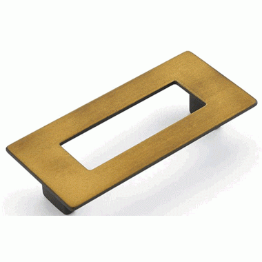 SCHAUB 4 5/8 Inch (3 3/4 Inch c-c) Finestrino Rectangle Pull (Burnished Bronze Finish)