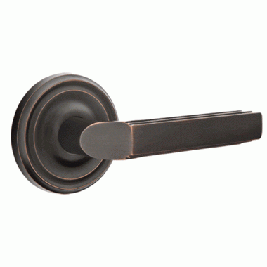 EMTEK Solid Brass Milano Lever With Regular Rosette