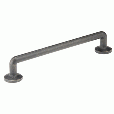 EMTEK 4 7/8 Inch (4 Inch c-c) Sandcast Bronze Rod Pull Medium Bronze Finish