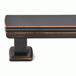 EMTEK 4 7/8 Inch (4 Inch c-c) Solid Brass Art Deco Pull (Oil Rubbed Bronze Finish)