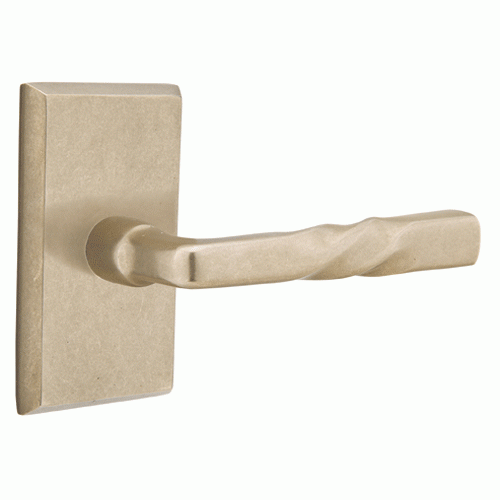 EMTEK Solid Brass Sandcast Montrose Lever With Rectangular Rosette