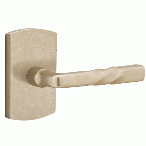 EMTEK Solid Brass Sandcast Montrose Lever With Rounded Rectangular Rosette