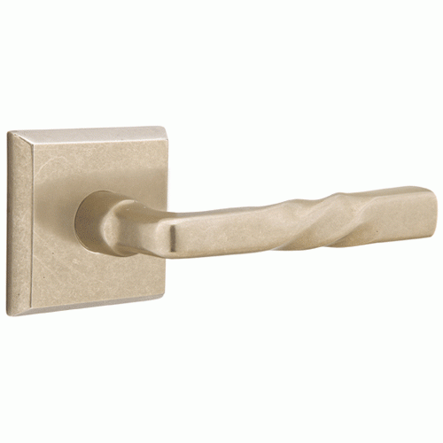 EMTEK Solid Brass Sandcast Montrose Lever With Square Rosette