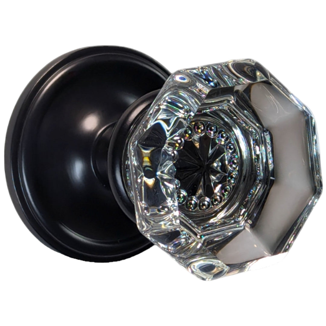 COPPER MOUNTAIN HARDWARE Providence Octagon Glass Door Knob with Victorian Plate (Several Fin