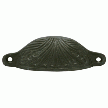 COPPER MOUNTAIN HARDWARE 4 Inch Overall (3 2/5 Inch c-c) Solid Brass Art Deco Cup Pull (Oil Rubbed Bronze Finish)