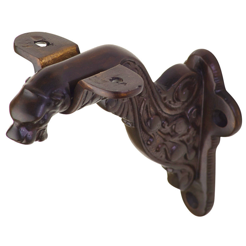 4 Inch Solid Brass Lost Cast Wax Lion Head Stair Rail Bracket (Oil Rubbed Bronze Finish) COPPER MOUNTAIN HARDWARE