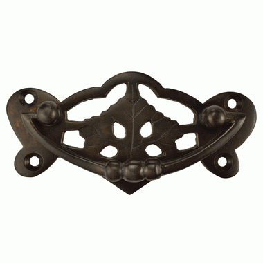 COPPER MOUNTAIN HARDWARE 4 Inch Solid Brass Ornate Broken Leaf Bail Pull  (Oil Rubbed Bronze)