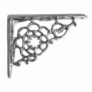 4 Inch Solid Brass Star Shape Shelf Bracket (Polished Chrome Finish) COPPER MOUNTAIN HARDWARE