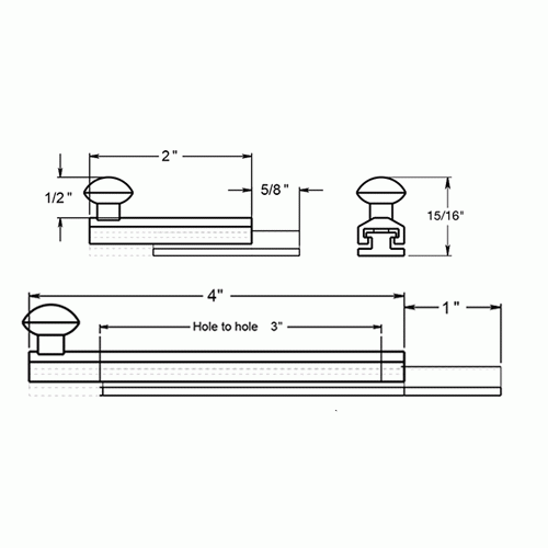 DELTANA 4 Inch Solid Brass Surface Bolt (Flat Black Finish)